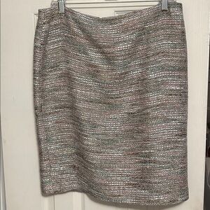 Ann Taylor Elegant Gray multi-colored tweed skirt